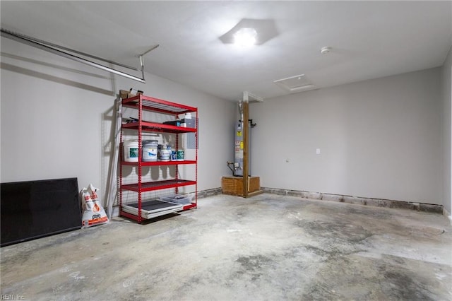 garage with water heater