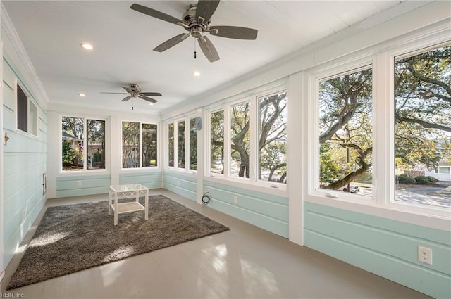 unfurnished sunroom with a healthy amount of sunlight