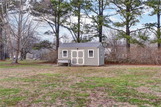 view of shed