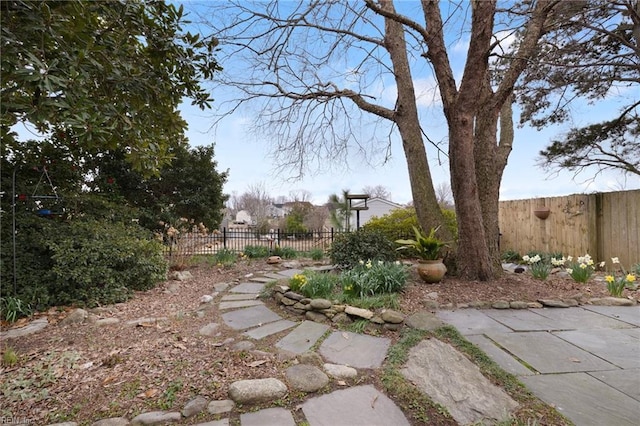 view of yard with fence