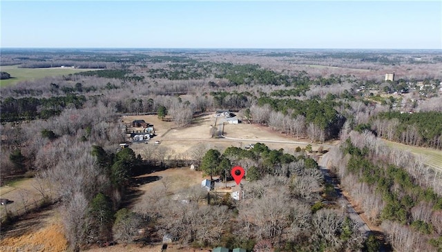 aerial view featuring a rural view