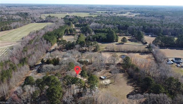 bird's eye view with a rural view