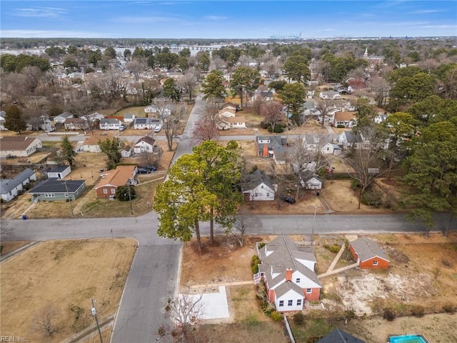 drone / aerial view with a residential view