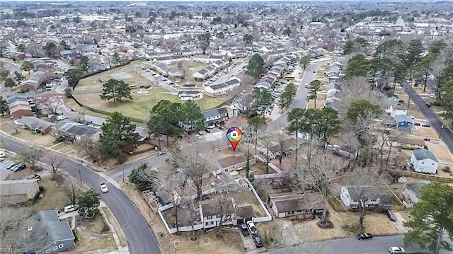 drone / aerial view with a residential view