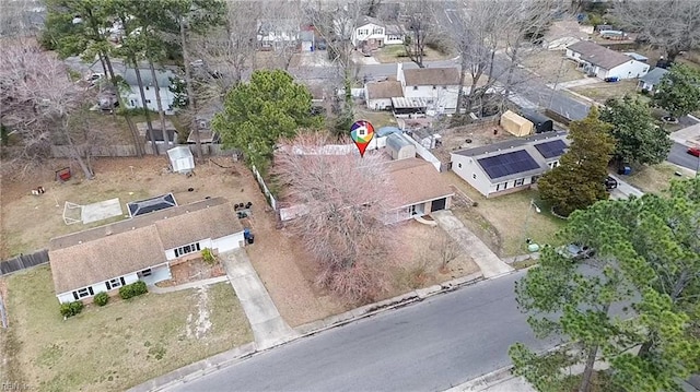 bird's eye view featuring a residential view