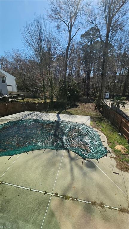 view of pool featuring a fenced in pool and a patio