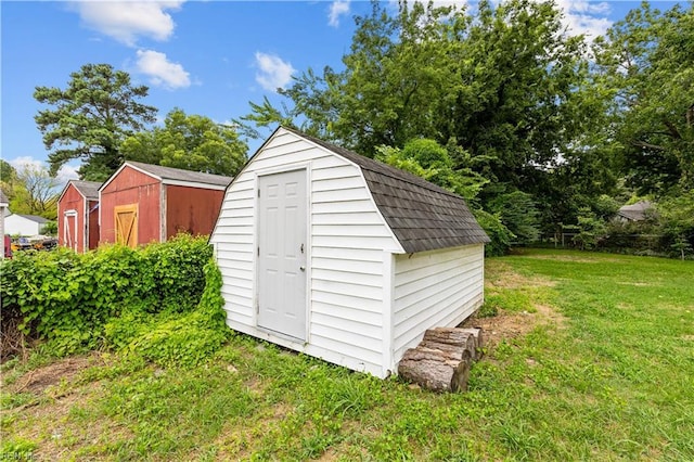 view of shed