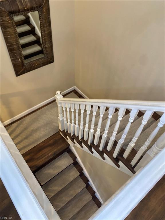 stairs with baseboards