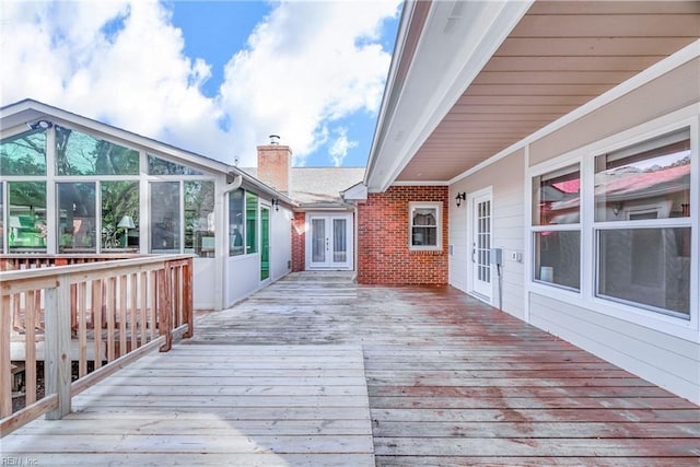 deck with french doors