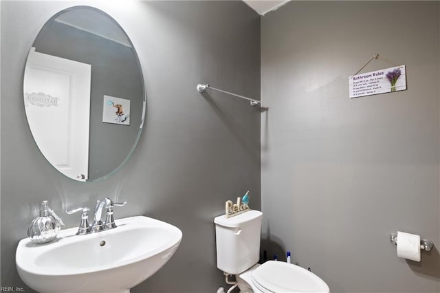 bathroom featuring a sink and toilet