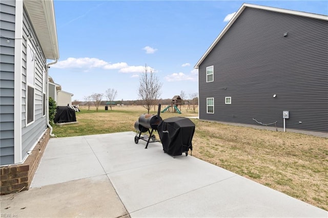 view of patio / terrace featuring a playground