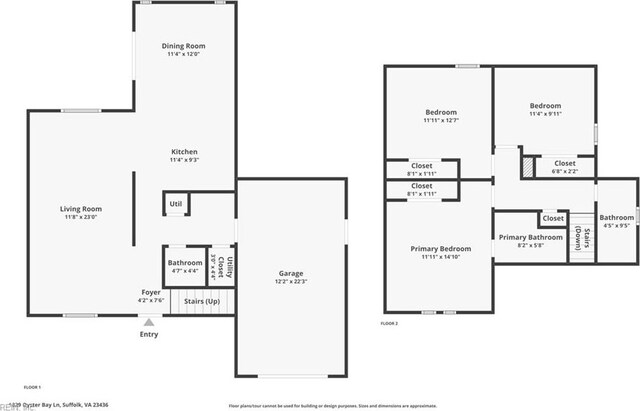 1829 Oyster Bay Ln, Suffolk, VA 23436 - view of layout
