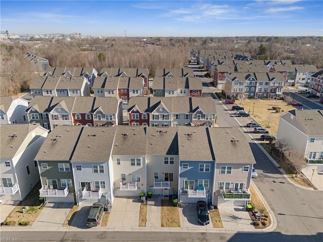 aerial view with a residential view