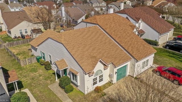 aerial view featuring a residential view