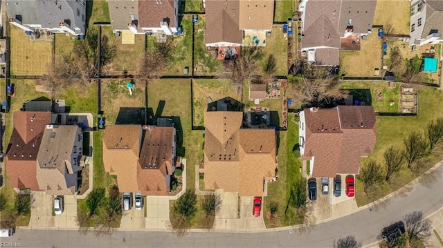 bird's eye view with a residential view