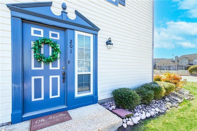 view of doorway to property