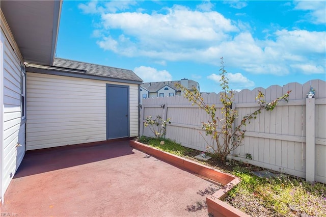 view of patio with a fenced backyard