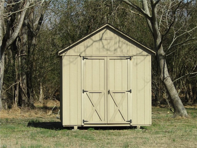 view of shed