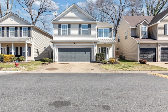 traditional-style house with a garage and driveway