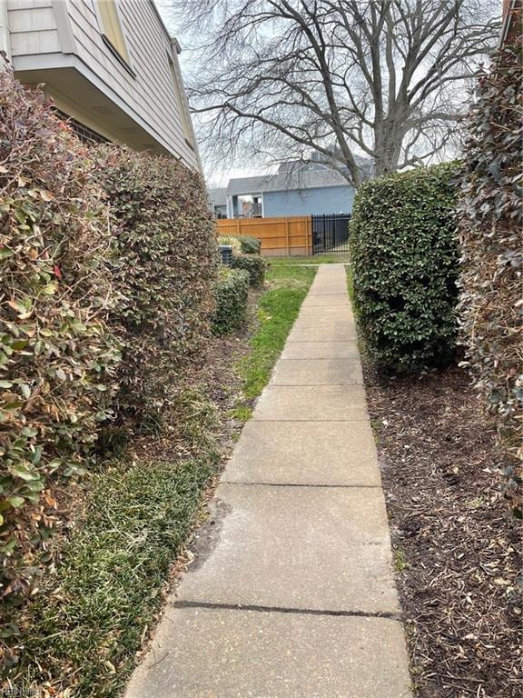 view of yard with fence