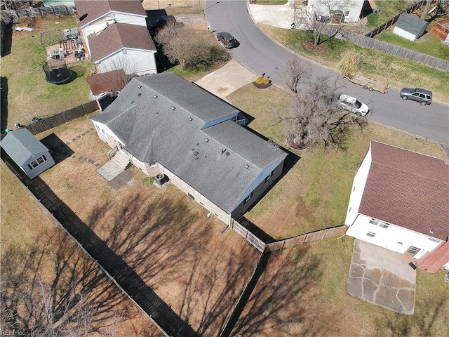 drone / aerial view with a residential view