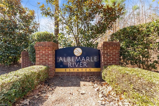 view of community sign