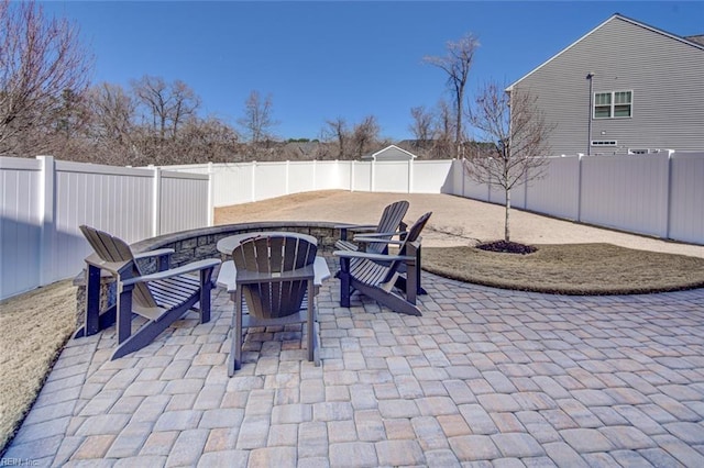 view of patio with a fenced backyard