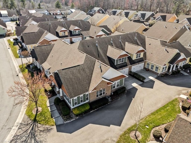 aerial view with a residential view