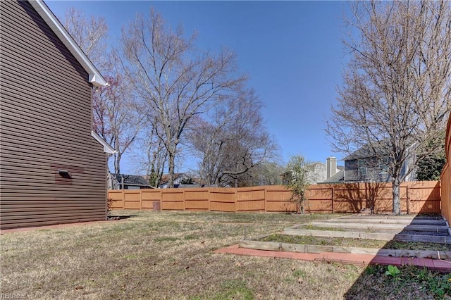 view of yard featuring fence private yard