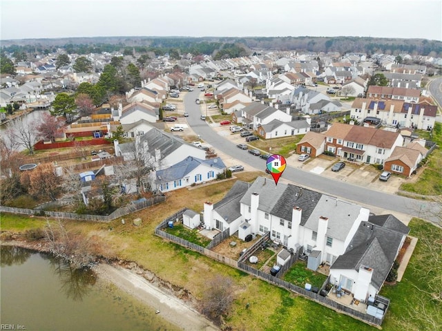 aerial view featuring a residential view