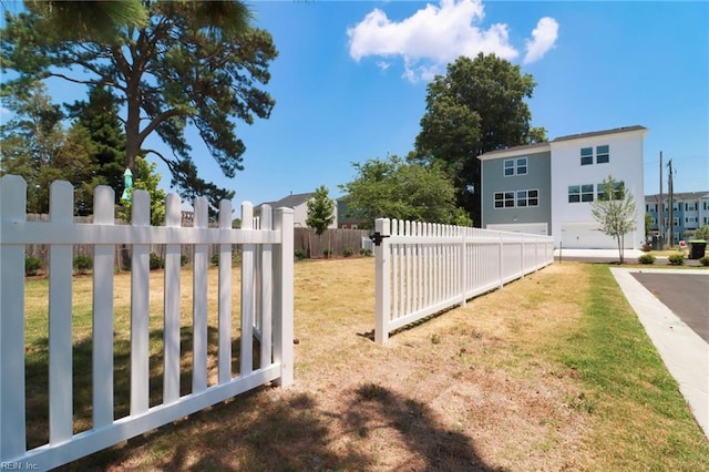 view of yard with a fenced front yard