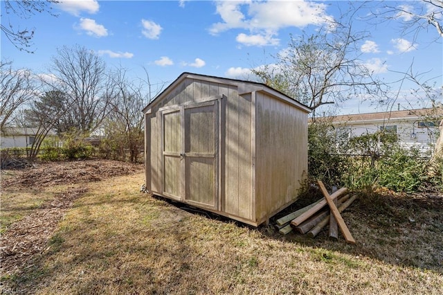 view of shed