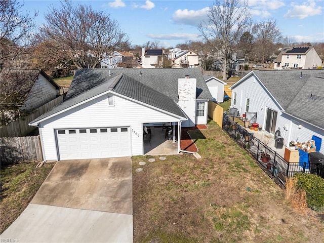 drone / aerial view with a residential view