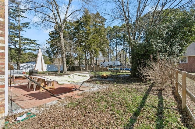 view of yard with fence