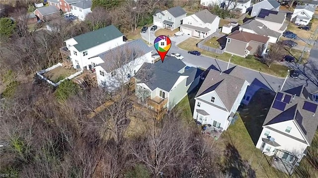 drone / aerial view with a residential view