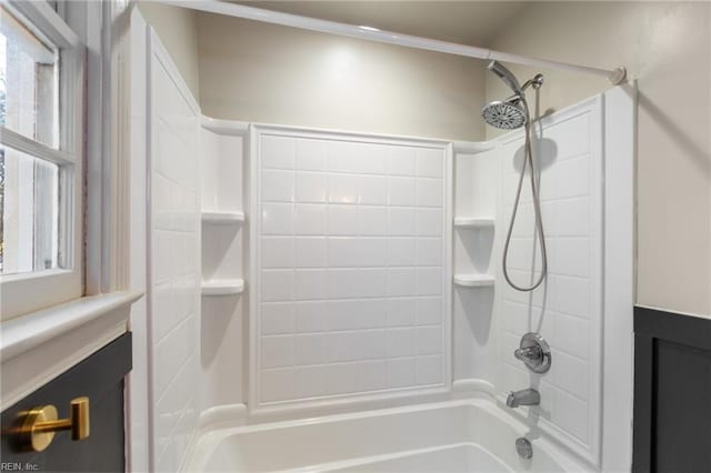 bathroom featuring bathtub / shower combination