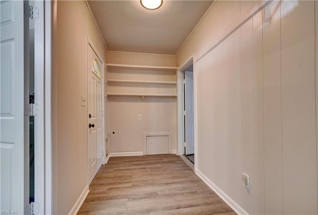 hall featuring light wood-style flooring