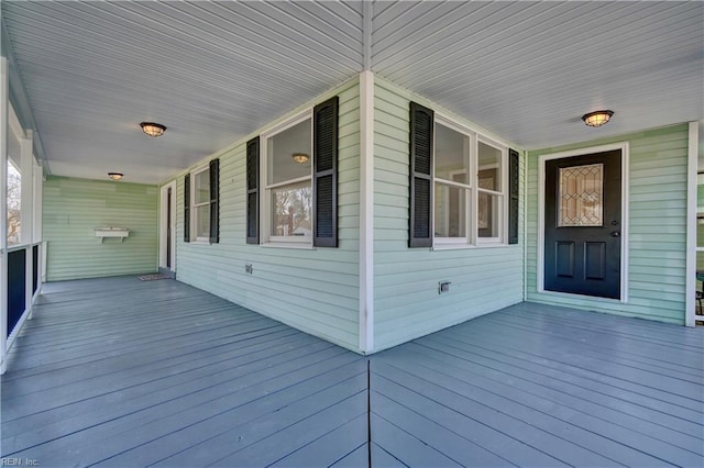 wooden deck with covered porch