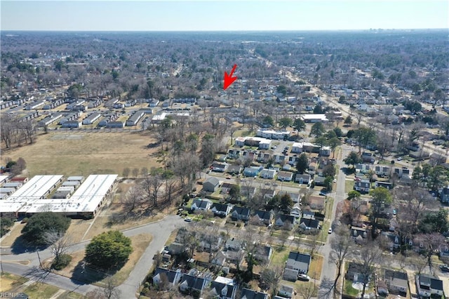 bird's eye view featuring a residential view