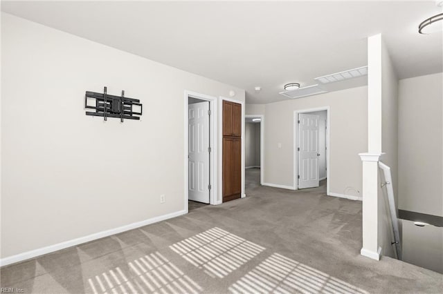 interior space featuring visible vents and baseboards