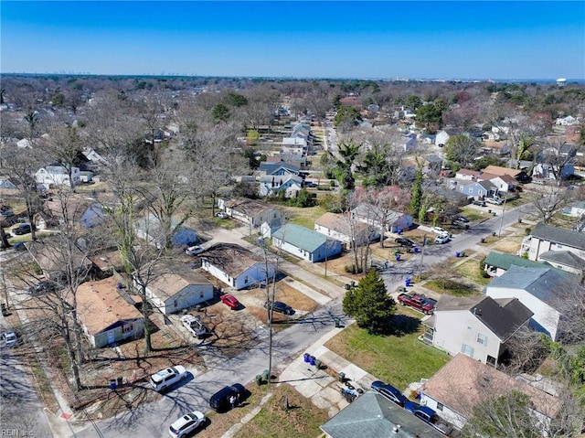 bird's eye view featuring a residential view