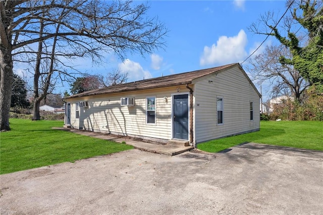 exterior space with a yard