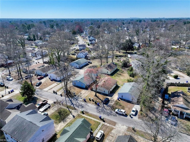 birds eye view of property with a residential view