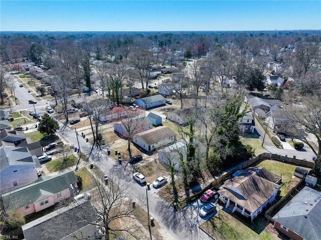 aerial view with a residential view