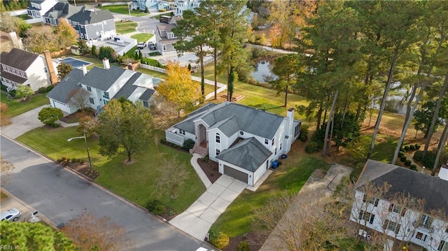 aerial view with a residential view