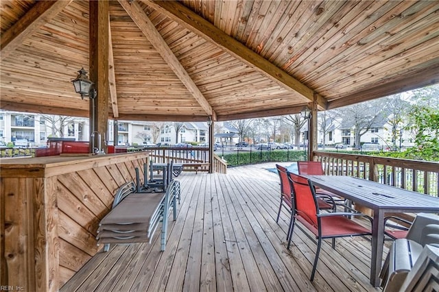 deck featuring outdoor dining space