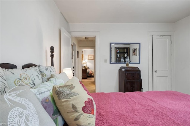 bedroom with attic access