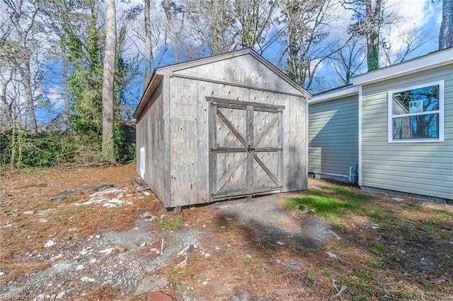 view of shed