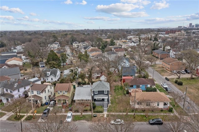 drone / aerial view with a residential view