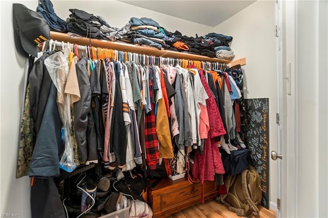 spacious closet featuring wood finished floors